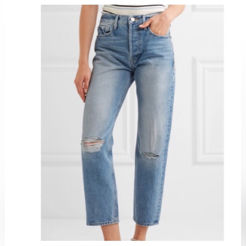 Frame Re-release Rigid Jeans Le Original Straight Cropped High Waist Size 29 477